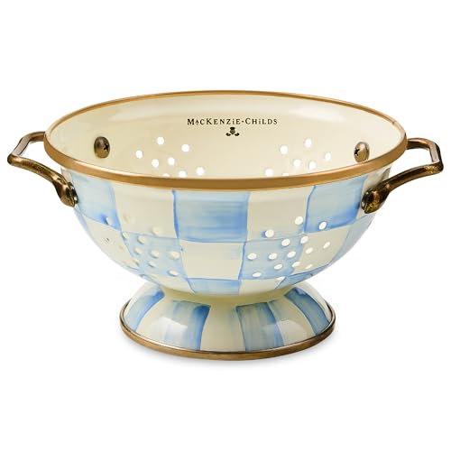 Enamel Colander (Small / Sky Check)