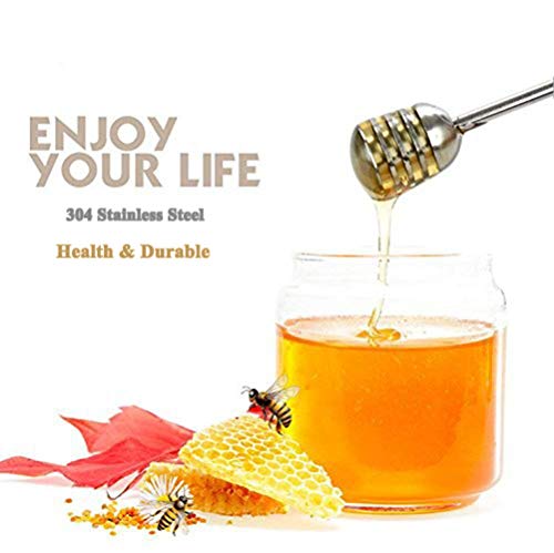 Honey Dipper Stick Stainless Steel Wand for Honey Pot Containers (1 Pcs Silver)