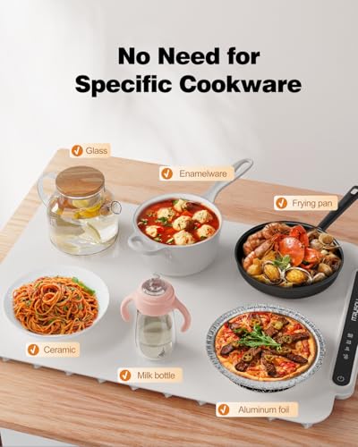 Food Warming Mat (18.5*12.8inch / Cream White)