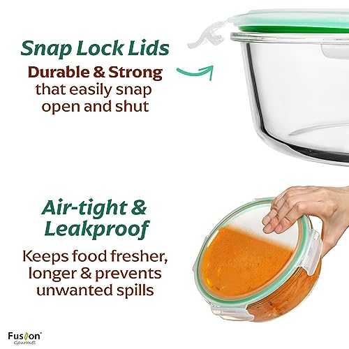 Round Glass Food Containers (6 Pack Round Set)