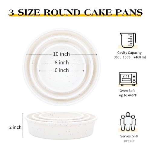 Silicone Round Cake Pans (Round / 6+8+10 inch)