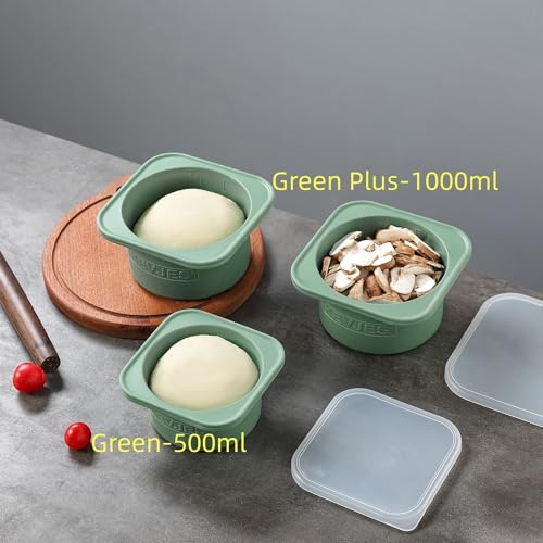 PLUS 1000ml Pizza Dough Proofing Box for DIY Artisan Pizza (2Green Plus+2Space Grey Plus)