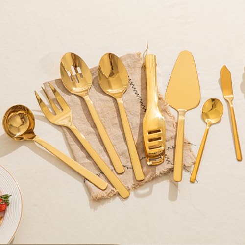16 piece Large Hostess Serving Utensils Set (12 / Gold)