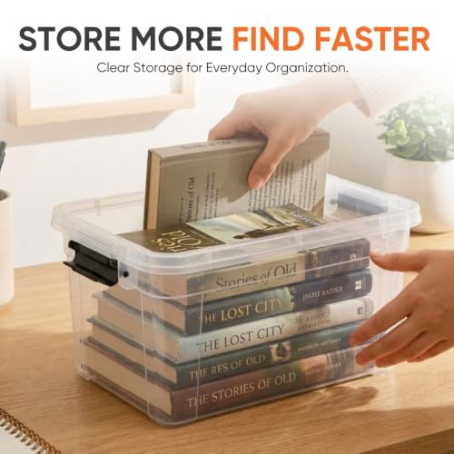 2.5 Quart Clear Plastic Storage Boxes with Lids (2.5 Quart)