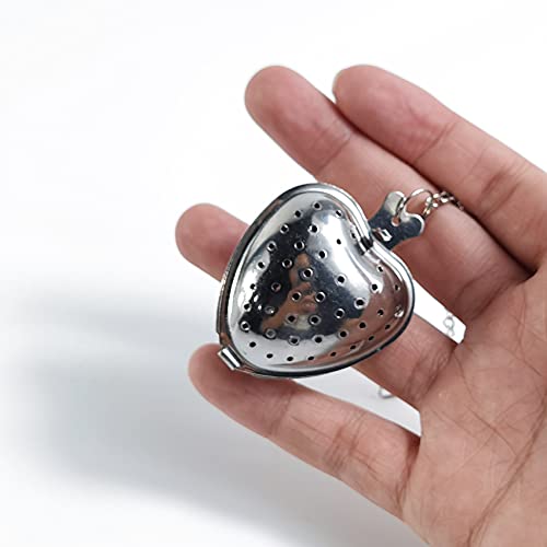 15PCS Tea Strainer Stainless Steel Mesh Tea Ball Infuser Premium Tea Filter Tea Interval Diffuser with Extended Chain Hook for Loose Leaf Tea and Spices & Seasonings (Silver)