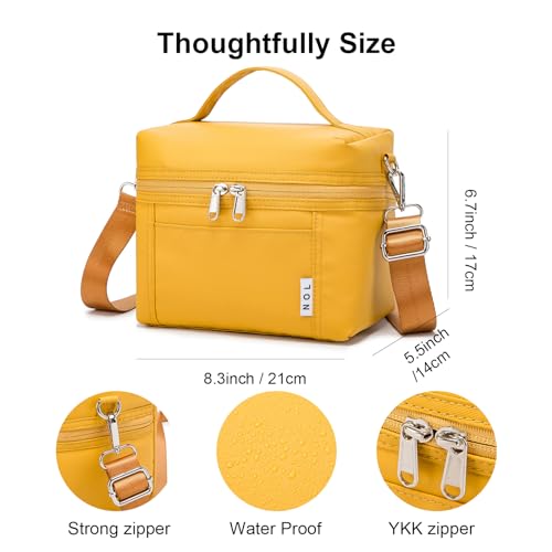 NOL Insulated Lunch Bags for Women Cooler Bag Lightweight Nylon Waterproof Lunch Box for Work Small Earth