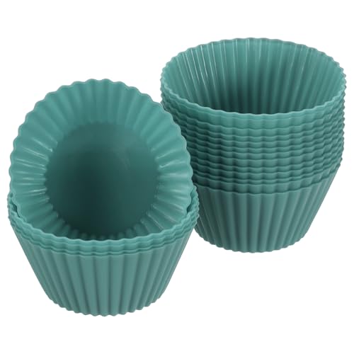 18Pcs Silicone Cupcake Liners (Dark Green / 2.8")