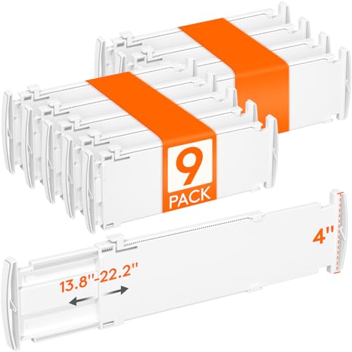9 Pack 4" High Drawer Dividers (4"H, 13.8-22.2"L)