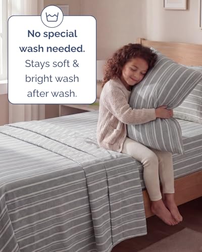 Twin Size 3 Piece Sheet Set (41 - Grey Stripes 3 / Twin)