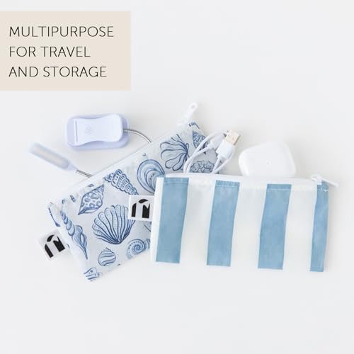 Roamio Reusable Sandwich and Snack Bags (Blue Stripe & Shells)