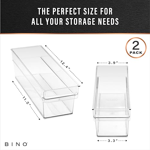 Plastic Storage Bins (2PK SHALLOW - SMALL - 12 x 4 x 4)
