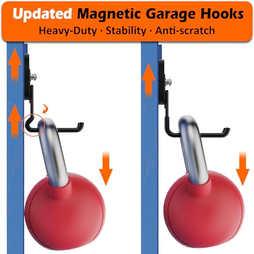 Upgraded Magnetic Hooks Heavy Duty (Updated 3.46in Magnet L Black Hooks 2PCS)