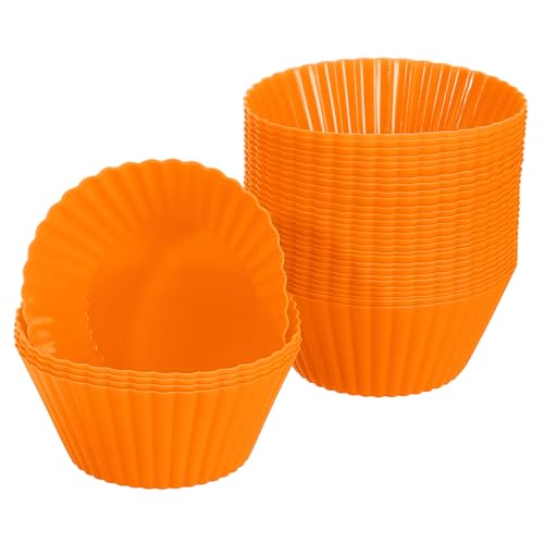 36Pcs Silicone Cupcake Liners (Orange / 3.5cm/1.4inch)