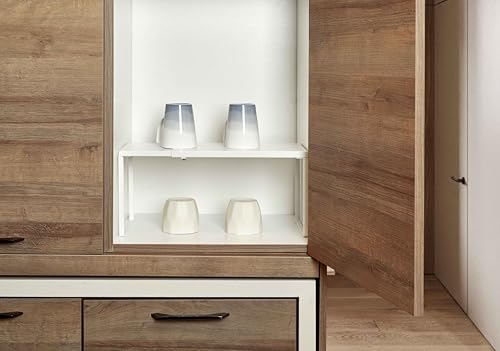 Expandable Cabinet Shelf (White / 11.8’’D * 14.56-24.6’’W * 8.46’’H)