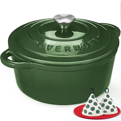 Enameled Cast Iron Dutch Oven (4.5 Quart / Glossy Green)