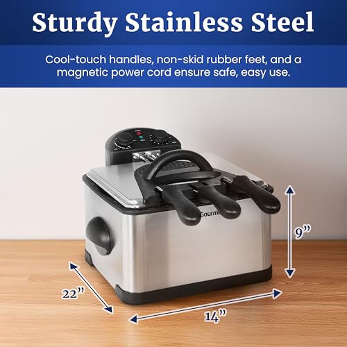 4.5Qt Immersion Deep Fryer (3 Baskets / Stainless Steel and Black)