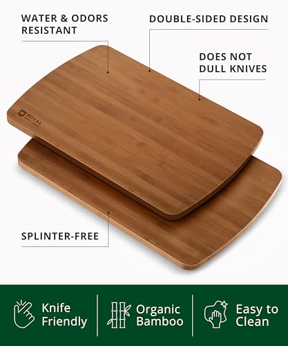 Wooden Cutting Boards for Kitchen Meal Prep & Serving (2-Piece / Carbonized)