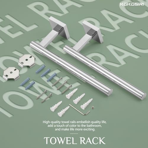Hand Towel Bar Chrome Bathroom Towel Rail Holder Kitchen Paper Holder Wall Mounted Toilet Cabinet Mount 2 Pack (Polished Chrome / 2 Pack)