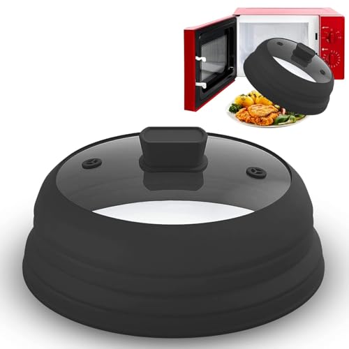 Microwave Splatter Cover Glass 11.8 Inch (BLACK)