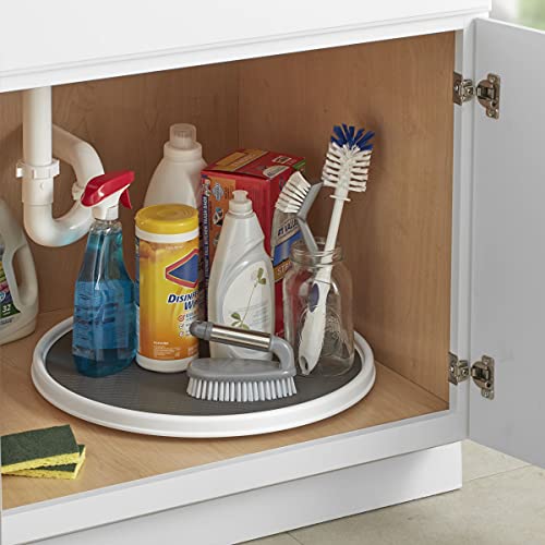 18 Inch Lazy Susan Turntable Organizer (White/Gray / 18 Inch)