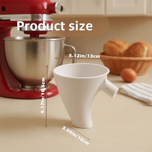 Flour Funnel for Kitchen Aid Mixer (White)