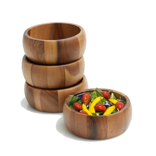 Woodard & Charles Acacia Wood Large Ind. Salad Bowls (Acacia Wood Individual Bowls-*Pack of 24 Bowls*)