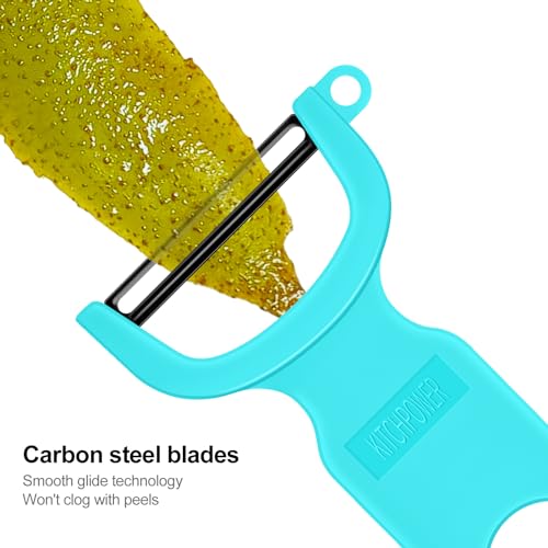Original Vegetable Fruit Peeler Carbon Steel Blade 3 Pack Orange (Orange/Blue/Yellow)