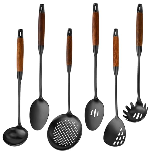 18 10 Stainless Steel Kitchen Utensils Set (Small / BLACK-6 Pieces)