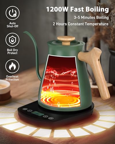 Gooseneck Electric Kettle (Green / 0.8 Quarts)