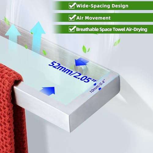 Hand Towel Holder Towel Bar for Bathroom Wall Mounted 8 Inch (Brushed / 8-Inch)