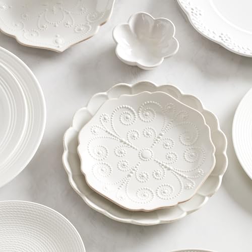 French Perle Scallop Accent Plates (Accent Plates, Set of 4 / White)