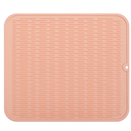 Silicone Dish Drying Mat for Multiple Usage (Pink / 24"L x 18"W)