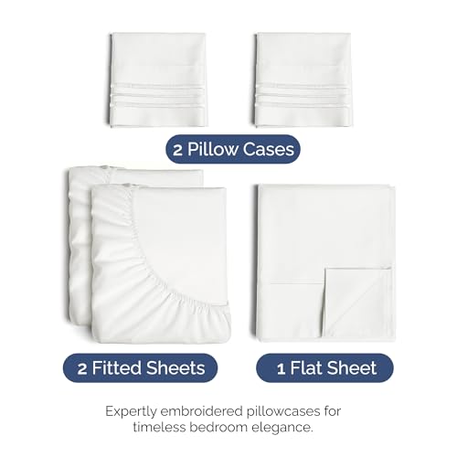 Split King Size 5 Piece Sheet Set (02 - Antique White / Split King Size)
