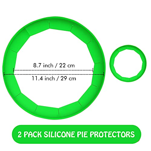 Adjustable Silicone Pie Crust Shields (2 PCS (Green))