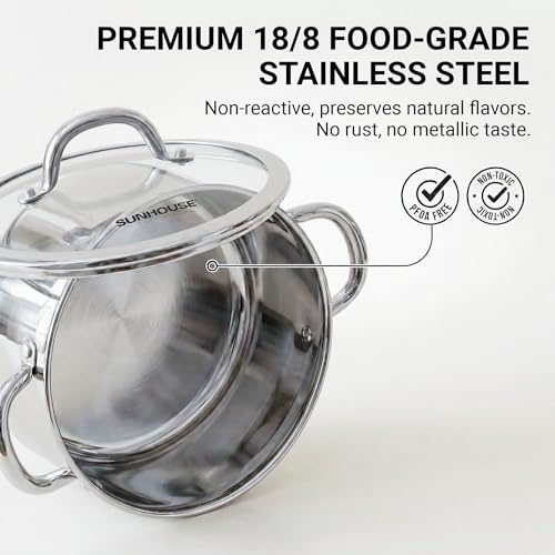 Whole Clad 12 Quart Stainless Steel Stock Pot with Lid