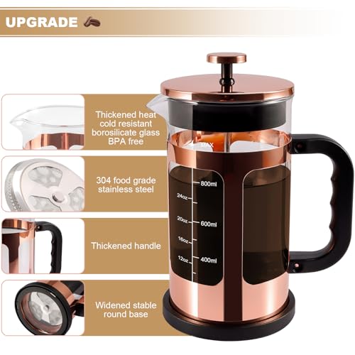 French Press Coffee Maker (Rose gold)