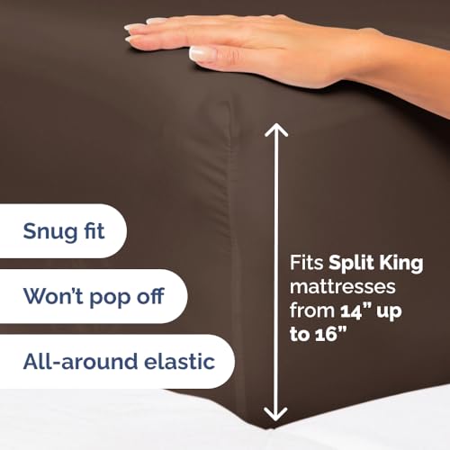 Flex Top Split Head King 4 Piece Sheet Set (09 - Brown / Split Head/Flex Top)