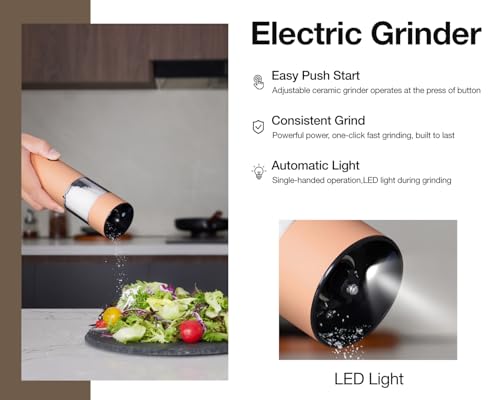 Electric Pepper Grinder and Salt Mill Set (2 Count)