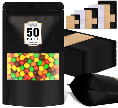50 Pack Candy Bags (Black / 3.5x5.5in (9x14cm))