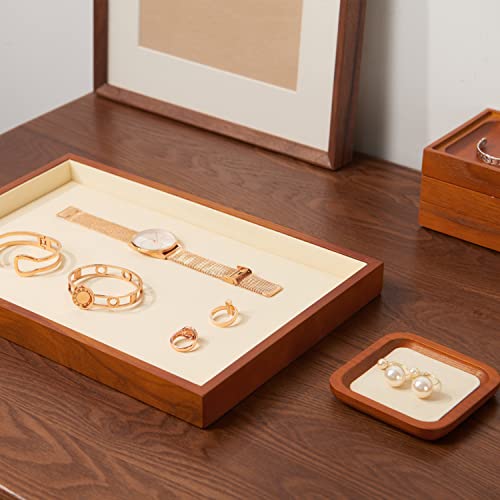Solid Wood Jewelry Tray (Creamy-white flat tray)