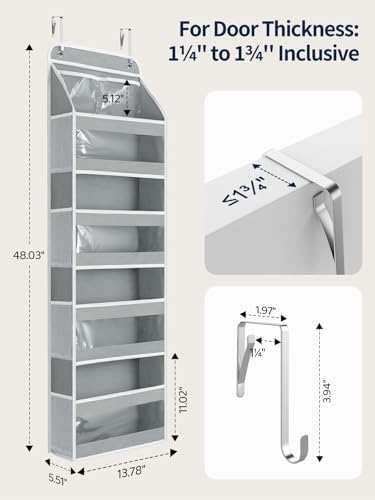 5 Tier Over the Door Organizer (Grey / 5 Tier)