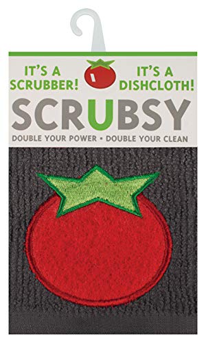 MÜkitchen SCRUBSY 100% Cotton Kitchen Dish Cloth with Built in Scrubber