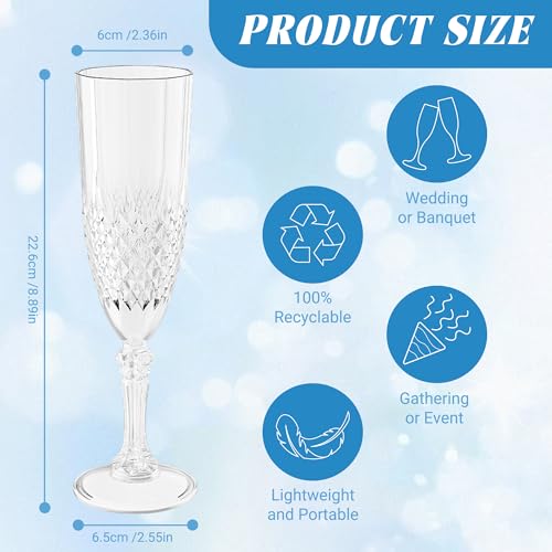 12 Pack Plastic Champagne Flutes (24 Count)