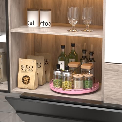 13" Oak Wood Lazy Susan Organizer (Pink / 13)