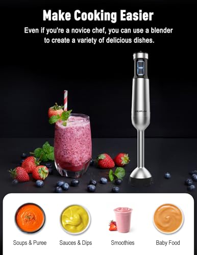 1000W Powerful Immersion Blender handheld (Black)