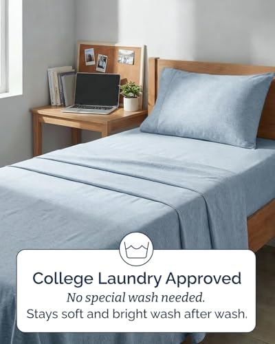 Twin XL 3 Piece Sheet Set (39 - Heathered Blue / Twin XL)