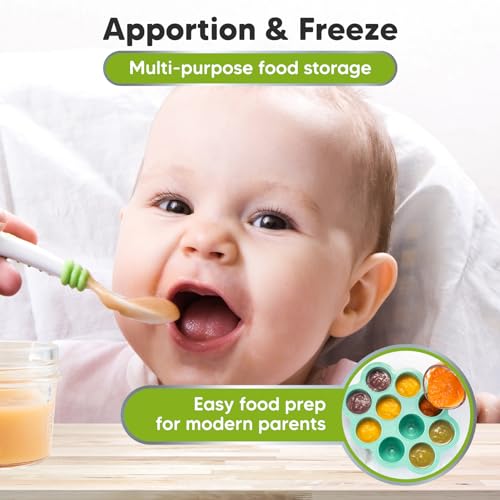 Silicone Food Freezer Trays with Lid (Alpine Green)
