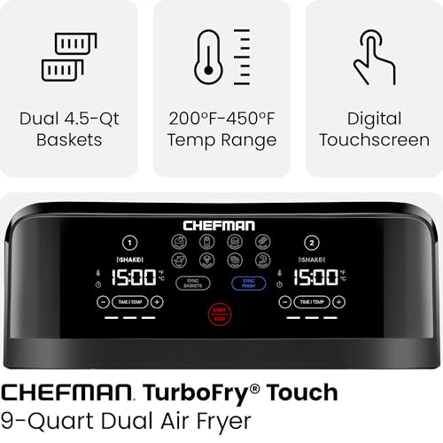TurboFry Touch Dual Air Fryer (9 Quart)