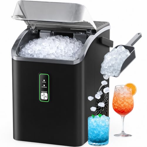 Nugget Ice Maker with Carry Handle (Black / 36lbs)