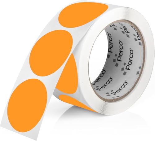 Neon Orange Round Circle Dot Sticker 3 (Neon Orange / 3 Inch)